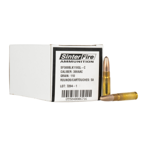 United States Association of Gun Owners SINTERFIRE SF300BLK110GL-C 300 BO GL 110G LF 50/10 - $39.78 at United States Association of Gun Owners
