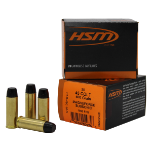 United States Association of Gun Owners HSM 45C10N 45Colt Subsonic 400gr Hard Cast Long Flat Nose 20 Per Box/20 Case - $35.12 at United States Association of Gun Owners