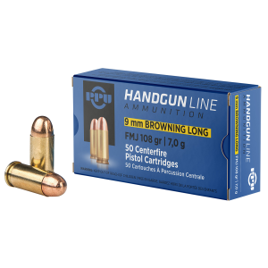United States Association of Gun Owners PPU PPH9BL9mm Browning Long 108gr Full Metal Jacket 50 Per Box/20 Case - $34.22 at United States Association of Gun Owners
