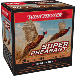 United States Association of Gun Owners Winchester Ammo X203PH4 Super Pheasant Magnum High Brass 20Gauge 3" 1 1/4oz 4Shot 25 Per Box/10 Case - $32.27 at United States Association of Gun Owners