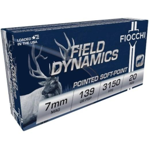 United States Association of Gun Owners Fiocchi Shooting Dynamics Rifle Ammunition 7mm Rem Mag 139 gr PSP 3150 fps 20/ct - $31.89 at United States Association of Gun Owners