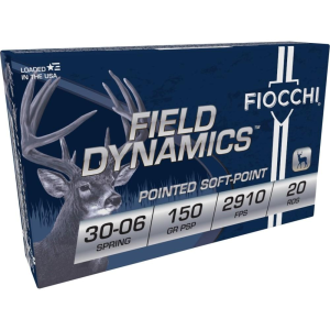United States Association of Gun Owners Fiocchi Field Dynamics Rifle Ammunition .30-06 Sprg 150 gr PSP 2910 fps 20/ct - $31.45 at United States Association of Gun Owners