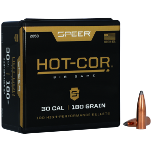 United States Association of Gun Owners Speer 2053 Hot-Cor 30Cal 180gr Spitzer Soft Point 100 Per Box/5 Case - $29.96 at United States Association of Gun Owners