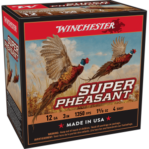 United States Association of Gun Owners Winchester Ammo X123PH4 Super Pheasant Magnum High Brass 12Gauge 3" 1 5/8oz 4Shot 25 Per Box/10 Case - $29.58 at United States Association of Gun Owners