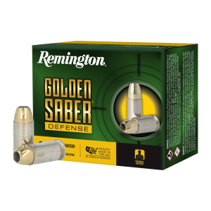 United States Association of Gun Owners Remington Ammunition 27612 Golden Saber Defense 45ACP 230gr Brass Jacketed Hollow Point 20 Per Box/25 Case - $29.39 at United States Association of Gun Owners