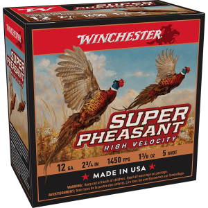 United States Association of Gun Owners Winchester Ammo X12PHV5 Super Pheasant High Velocity High Brass 12Gauge 2.75" 1 3/8oz 5Shot 25 Per Box/10 Case - $29.27 at United States Association of Gun Owners