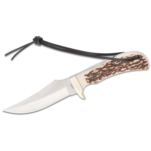 United States Association of Gun Owners Schrade Uncle Henry Staglon Fixed Knife 4-1/4" Clip Point Blade with Leather Sheath - $28.48 at United States Association of Gun Owners