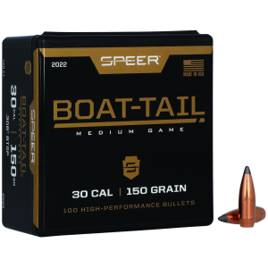 United States Association of Gun Owners Speer 2022 Boat-Tail 30Cal 150gr Jacketed Soft Point Boat Tail 100 Per Box/5 Case - $27.49 at United States Association of Gun Owners