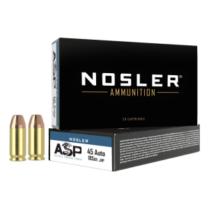 United States Association of Gun Owners Nosler ASP Handgun Ammo .45 ACP 185 gr JHP 915 fps 50/ct - $27.49 at United States Association of Gun Owners
