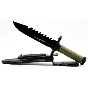 United States Association of Gun Owners Humvee Adventure Gear HMVKFXB01 Next-Gen Survival Knife 7.50" Fixed Sawback Plain Black Stainless Steel Blade/OD Green Textured Rubber Handle Includes Sheath - $27.49 at United States Association of Gun Owners