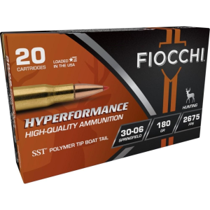United States Association of Gun Owners Fiocchi Hyperformance Hunt Rifle Ammunition .30-06 Sprg 180 gr SST 2675 fps 20/ct - $26.94 at United States Association of Gun Owners