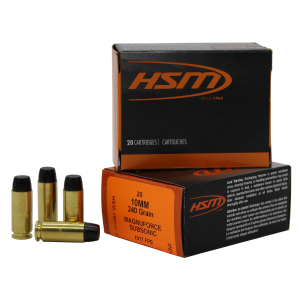 United States Association of Gun Owners HSM 10MM17N 10mmAuto Subsonic 240gr Hard Cast Long Flat Nose 20 Per Box/20 Case - $26.65 at United States Association of Gun Owners