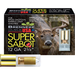 United States Association of Gun Owners BRENNEKE USA SUPER SABOT 12GA - 2.75" 1-1/8OZ SLUG 5RD 50BX/CS - $25.81 at United States Association of Gun Owners