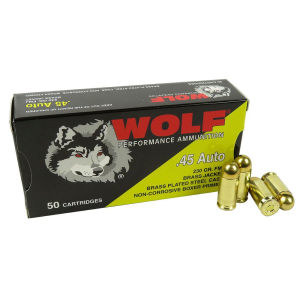 United States Association of Gun Owners Wolf (Turkish) Performance Handgun Ammunition 45 ACP 230gr FMJ 850 fps 50/ct - $24.52 at United States Association of Gun Owners