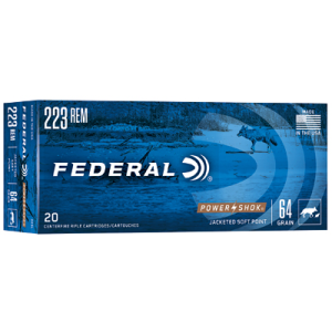 United States Association of Gun Owners Federal PowerShok 223 Rem 64 Gr Solid Base Ammo, 20 Rounds - $21.52 at United States Association of Gun Owners