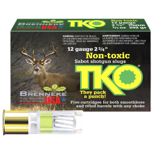 United States Association of Gun Owners Brenneke SL122TKO TKO 12Gauge 2.75" 2/3oz Slug Shot 5 Per Box/50 Case - $20.12 at United States Association of Gun Owners