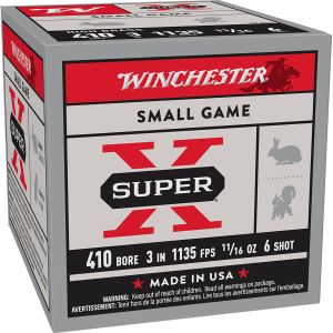 United States Association of Gun Owners Winchester Ammo X4136 Super X Heavy Game Load High Brass 410Gauge 3" 11/16oz 6Shot 25 Per Box/10 Case - $20.89 at United States Association of Gun Owners