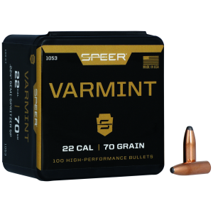 United States Association of Gun Owners Speer 1053 Varmint 22Cal 70gr Jacketed Soft Point 100 Per Box/5 Case - $18.82 at United States Association of Gun Owners