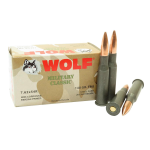United States Association of Gun Owners Wolf Military Classic Rifle Ammunition 7.62x54R 148gr FMJ 2740 fps 20/ct - $17.92 at United States Association of Gun Owners