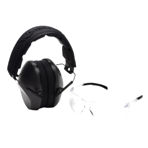 United States Association of Gun Owners Pyramex VGCOMBO110 Low-Profile Combo Kit Scratch Resistant Clear Lens & Frame with Rubber Temple Tips Gray Low-Profile Earmuffs - $17.05 at United States Association of Gun Owners