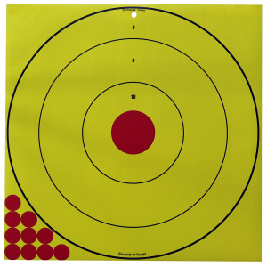 United States Association of Gun Owners Birchwood Casey LRBET5PK Shoot-N-C Reactive Target Self-Adhesive Paper Red/Yellow 17.75" Bullseye 5 Pack - $16.50 at United States Association of Gun Owners
