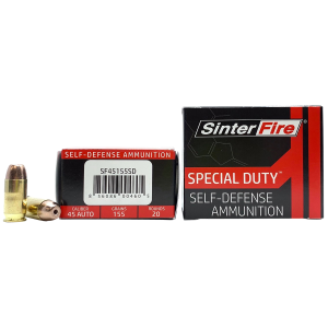 United States Association of Gun Owners SinterFire Inc SF45155SD Special Duty (SD) 45ACP 155gr Lead Free Frangible Hollow Point 20 Per Box/10 Case - $15.25 at United States Association of Gun Owners
