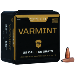 United States Association of Gun Owners Speer 1047 Varmint 22Cal 55gr Jacketed Soft Point 100 Per Box/5 Case - $14.01 at United States Association of Gun Owners