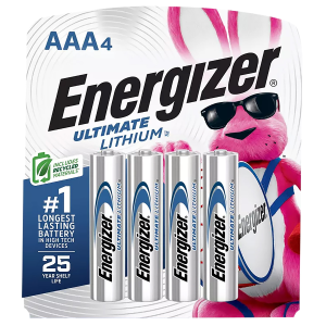 Energizer L92SBP4H3 AAA Ultimate Lithium Silver 1.5V Lithium, Qty (4) Single Pack