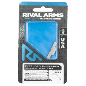 United States Association of Gun Owners Rival Arms RA80G001D Slide Lock Extended Stainless Steel for Glock Gen3-4 - $14.99 at United States Association of Gun Owners