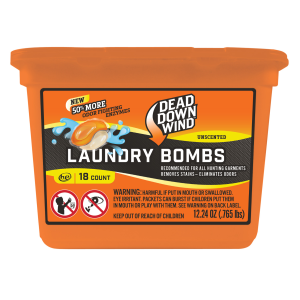 United States Association of Gun Owners Dead Down Wind 118318 Laundry Bombs Odor Eliminator Unscented Scent 12.24 oz Tub 18 count - $11.77 at United States Association of Gun Owners