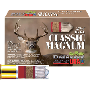 United States Association of Gun Owners BRENNEKE USA CLASSIC MAH 16GA - 2.75" 1OZ SLUG 5RD 50BX/CS - $11.69 at United States Association of Gun Owners