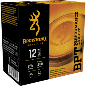 United States Association of Gun Owners Browning Ammo B193621227 BPT Performance Target Heavy 12Gauge 2.75" 1 1/8oz 7.5Shot 25 Per Box/10 Case - $10.51 at United States Association of Gun Owners