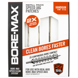 United States Association of Gun Owners Real Avid AVBMPATCH4L Bore-Max Speed Jag Patches Refill 9mm/45 Cal Handgun 4"L Synthetic 250 Per Box - $8.99 at United States Association of Gun Owners