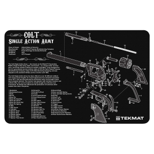 United States Association of Gun Owners TekMat TEKR17SAA Cleaning Mat Black/White Rubber 11"x17" Colt Revolver Army Parts Diagram - $8.95 at United States Association of Gun Owners