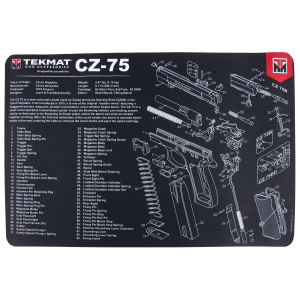 United States Association of Gun Owners TekMat TEKR17CZ75 CZ 75 Cleaning Mat Black/White Rubber 11"x17" CZ-75 Parts Diagram - $8.38 at United States Association of Gun Owners