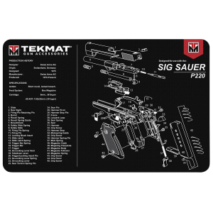 United States Association of Gun Owners TekMat TEKR17SIGP220 Sig Sauer P220 Cleaning Mat Black/White Rubber 11"x17" Sig Sauer P220 Parts Diagram - $8.27 at United States Association of Gun Owners