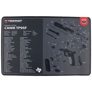 United States Association of Gun Owners TekMat TEKR17CANIKTP9SF Cleaning Mat Black/Gray Rubber 11"x17" Canik TP9SF Diagram - $7.83 at United States Association of Gun Owners