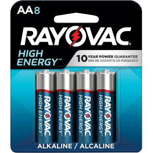 Rayovac 8158T03 AA Batteries 1.5 Volts Alkaline 2,700 mAh Pkg of 8