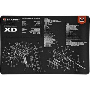 United States Association of Gun Owners TekMat TEKR17XD Springfield Armory XD Cleaning Mat Black/White Rubber 11"x17" Springfield Armory XD Parts Diagram - $7.42 at United States Association of Gun Owners
