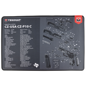 United States Association of Gun Owners TekMat TEKR17CZP10C CZ P-10C Cleaning Mat Black/Gray Rubber 11"x17" CZ P-10C Parts Diagram - $7.42 at United States Association of Gun Owners