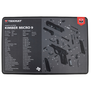 United States Association of Gun Owners TekMat TEKR17KIMBERMCR9 Kimber Micro 9 Cleaning Mat Black/Gray Rubber 11"x17" Kimber Micro 9 Diagram - $7.42 at United States Association of Gun Owners