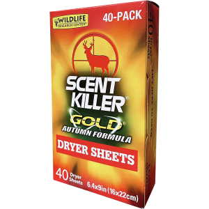 United States Association of Gun Owners Wildlife Research 1283 Scent Killer Gold Autumn Dryer Sheets Odor Eliminator 40 Pack - $7.01 at United States Association of Gun Owners