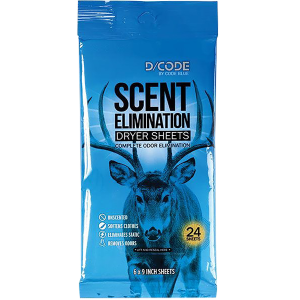 United States Association of Gun Owners Code Blue OA1319 Unscented Scent Elimination Dryer Sheets, 24 Count - $5.25 at United States Association of Gun Owners