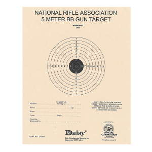 United States Association of Gun Owners Daisy 408 NRA 5-Meter Target Air Rifle Bullseye Hanging Paper 5 Meters Air Rifle Black/White 50 Per Pkg - $5.38 at United States Association of Gun Owners