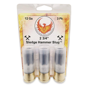 United States Association of Gun Owners Phoenix Rising Sledge Hammer - Large HP Slug Shotshell 12ga 2-3/4" 685gr Slug 3/ct - $25.40 at United States Association of Gun Owners