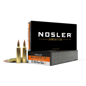 United States Association of Gun Owners Nosler Ballistic Tip Varmint Rifle Ammunition .22-250 Rem 55gr PT 3550 fps 20/ct - $44.57 at United States Association of Gun Owners