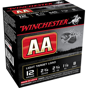 United States Association of Gun Owners Winchester Ammo AA128VP AA Light Target 12Gauge 2.75" 1 1/8oz 8Shot 100 Bx/2 Case *Value Pack - $55.97 at United States Association of Gun Owners