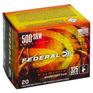 United States Association of Gun Owners Federal F500FS2 .500 S&W Magnum 325gr Fusion Handgun Ammo, 20-Round - $54.97 at United States Association of Gun Owners