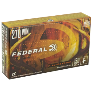 United States Association of Gun Owners Federal Fusion .270 Winchester 150gr Boat Tail Rifle Ammunition, 20-Round Box - $38.65 at United States Association of Gun Owners