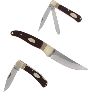 United States Association of Gun Owners OLD TIMER FIXED/2 FOLDER COMBO - SAWCUT HANDLE GIFT TIN Q4 25' - $21.99 at United States Association of Gun Owners